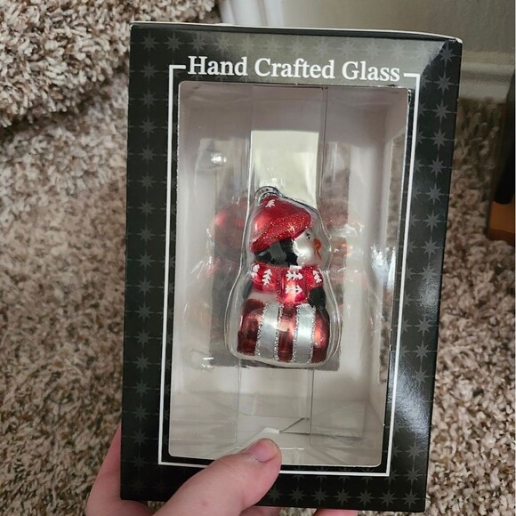 Christopher Radko Celebrations Three Winter Penguins Sled Blown Glass Ornament - Picture 4 of 8